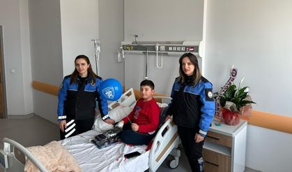 Toplum Destekli Polislik Ziyareti Kapsamında Tedavi Gören Çocuklar Ziyaret Edildi